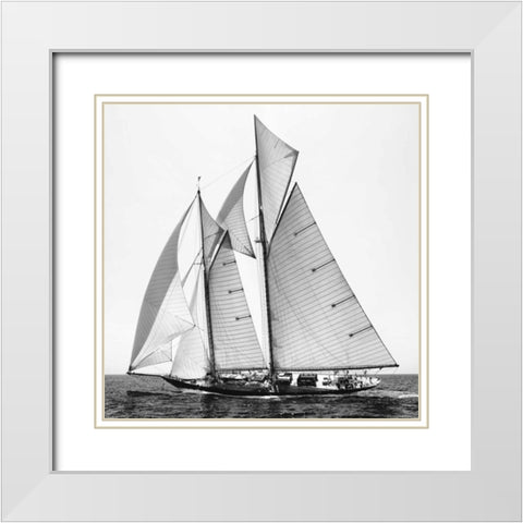 Adrift II White Modern Wood Framed Art Print with Double Matting by Llovet, Jorge