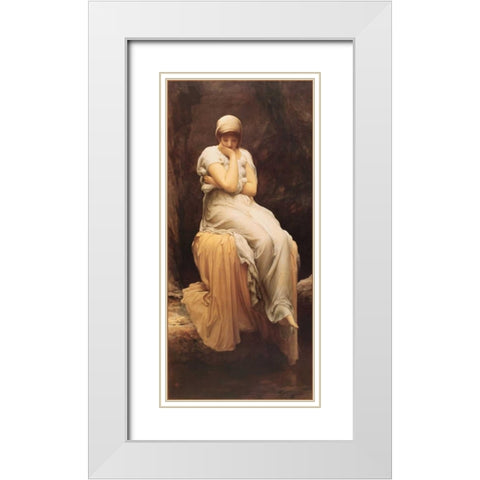 Solitude White Modern Wood Framed Art Print with Double Matting by Leighton, Lord Frederic