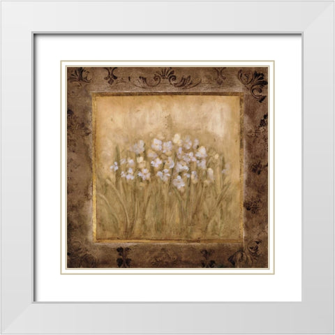 Narcissus White Modern Wood Framed Art Print with Double Matting by Mindeli