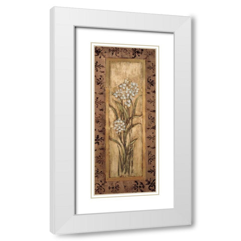 Paperwhites I White Modern Wood Framed Art Print with Double Matting by Mindeli