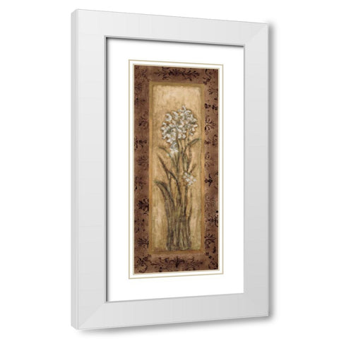 Paperwhites II White Modern Wood Framed Art Print with Double Matting by Mindeli