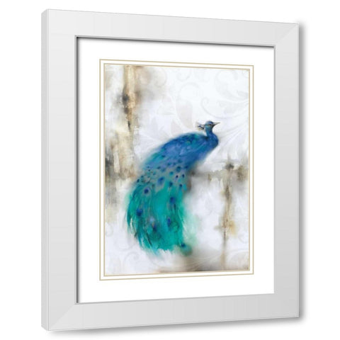 Jewel Plumes I White Modern Wood Framed Art Print with Double Matting by Prior, J.P.