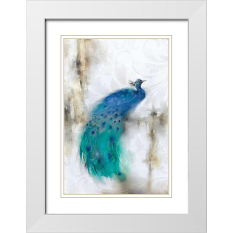 Jewel Plumes I White Modern Wood Framed Art Print with Double Matting by Prior, J.P.
