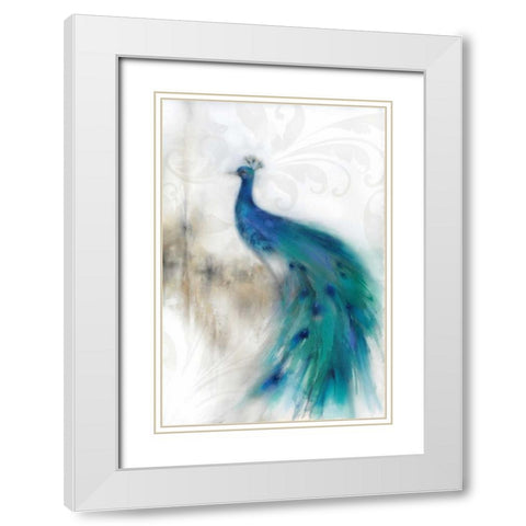 Jewel Plumes II White Modern Wood Framed Art Print with Double Matting by Prior, J.P.