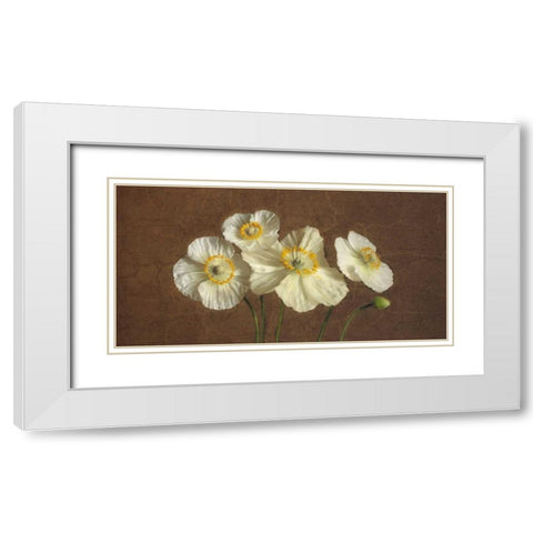 Precious Poppies White Modern Wood Framed Art Print with Double Matting by Pahl, Janel