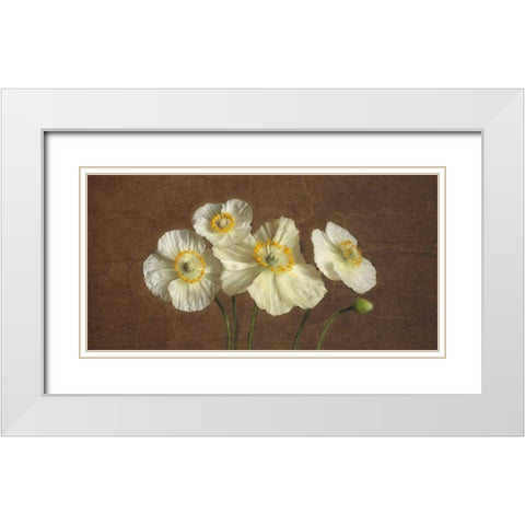 Precious Poppies White Modern Wood Framed Art Print with Double Matting by Pahl, Janel