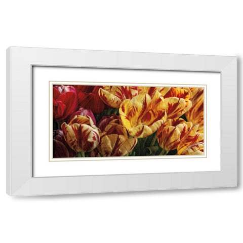 Floral Tapestry White Modern Wood Framed Art Print with Double Matting by Pahl, Janel