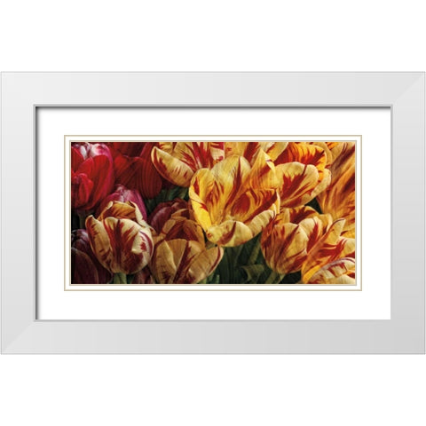 Floral Tapestry White Modern Wood Framed Art Print with Double Matting by Pahl, Janel
