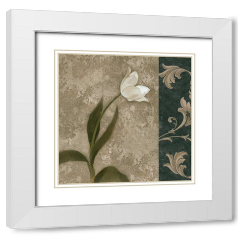 Cantata I White Modern Wood Framed Art Print with Double Matting by Mallett, Keith