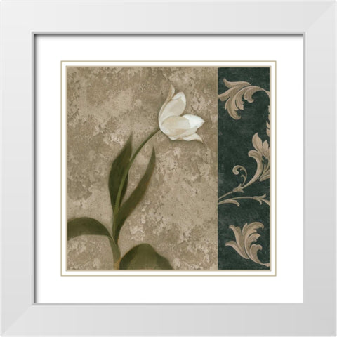 Cantata I White Modern Wood Framed Art Print with Double Matting by Mallett, Keith