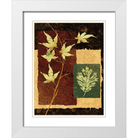 New Leaf I White Modern Wood Framed Art Print with Double Matting by Mallett, Keith