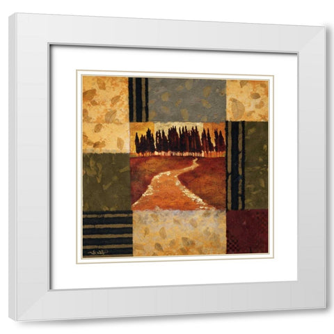 Pastorale White Modern Wood Framed Art Print with Double Matting by Mallett, Keith