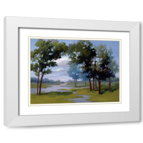 Wandering Water White Modern Wood Framed Art Print with Double Matting by McMurry, Vicki