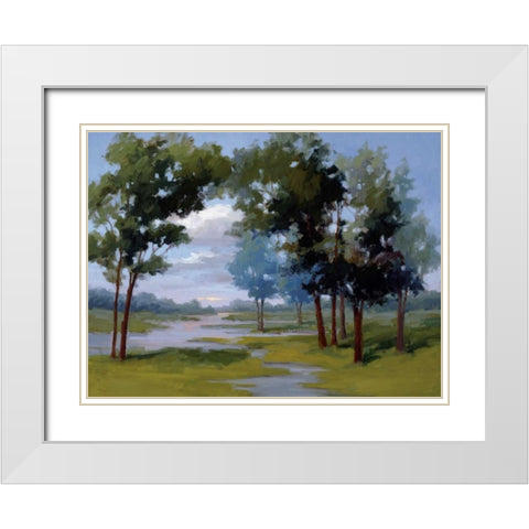 Wandering Water White Modern Wood Framed Art Print with Double Matting by McMurry, Vicki