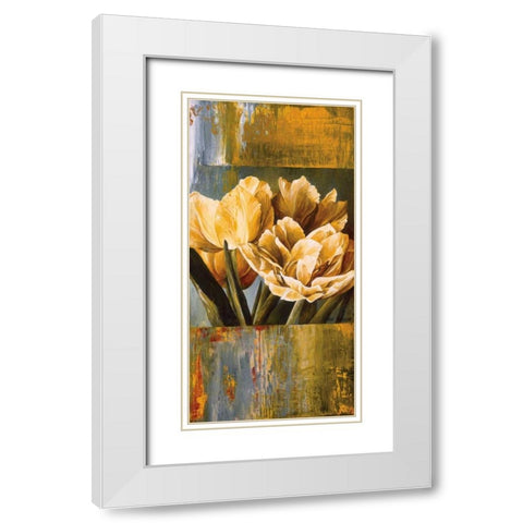 Floral Radiance II White Modern Wood Framed Art Print with Double Matting by Thompson, Linda