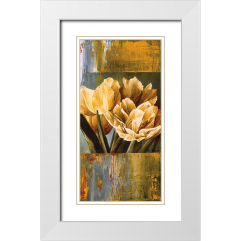 Floral Radiance II White Modern Wood Framed Art Print with Double Matting by Thompson, Linda