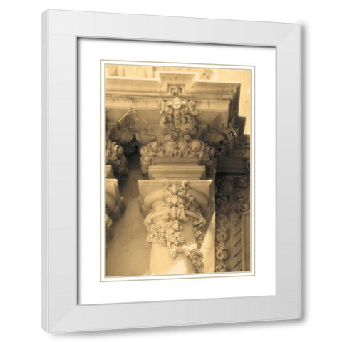 Column I White Modern Wood Framed Art Print with Double Matting by Gilboa, Marina Drasnin