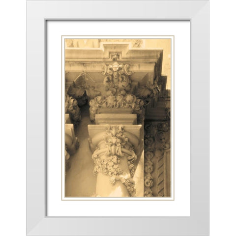 Column I White Modern Wood Framed Art Print with Double Matting by Gilboa, Marina Drasnin