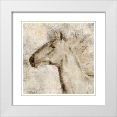 Stallion I White Modern Wood Framed Art Print with Double Matting by Janel Pahl