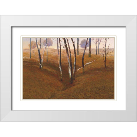 French Oaks White Modern Wood Framed Art Print with Double Matting by Lovelace, Kent