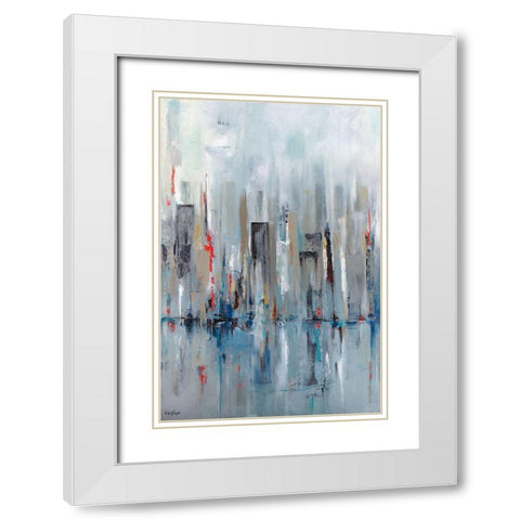 Effervescent Reflections White Modern Wood Framed Art Print with Double Matting by Jackson, Victoria