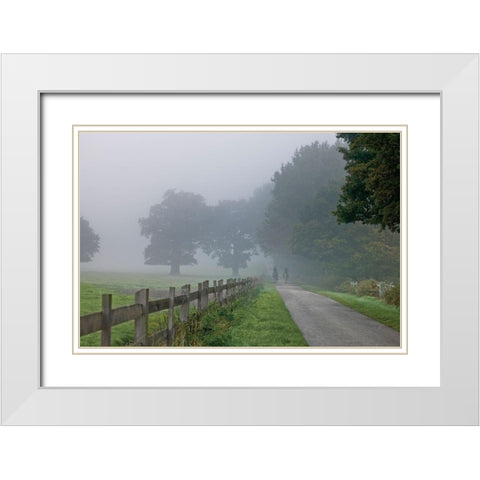Country Ride White Modern Wood Framed Art Print with Double Matting by Frank, Assaf