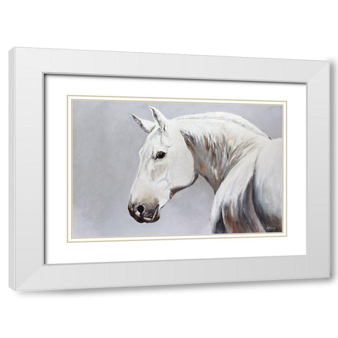 Cheval Blanc White Modern Wood Framed Art Print with Double Matting by Kadmiri, Aziz