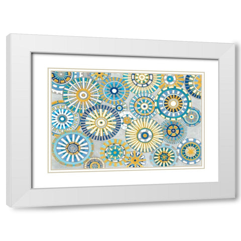 Circle Delight White Modern Wood Framed Art Print with Double Matting by Banks, Debbie