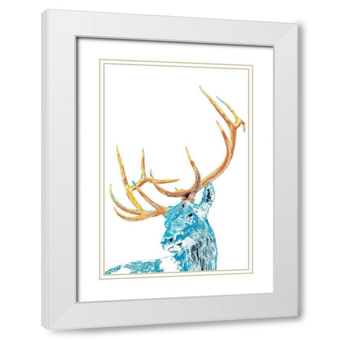 Antlers and All White Modern Wood Framed Art Print with Double Matting by Pelkey, Marvin