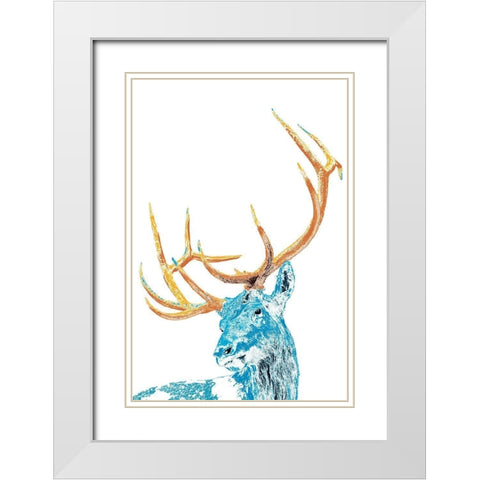 Antlers and All White Modern Wood Framed Art Print with Double Matting by Pelkey, Marvin