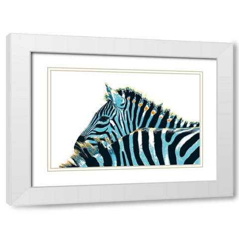 Striped Pair White Modern Wood Framed Art Print with Double Matting by Pelkey, Marvin