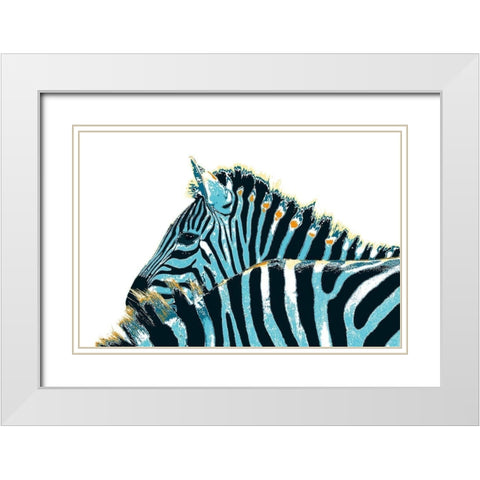 Striped Pair White Modern Wood Framed Art Print with Double Matting by Pelkey, Marvin