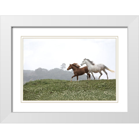 Together Forever White Modern Wood Framed Art Print with Double Matting by Llovet, Jorge