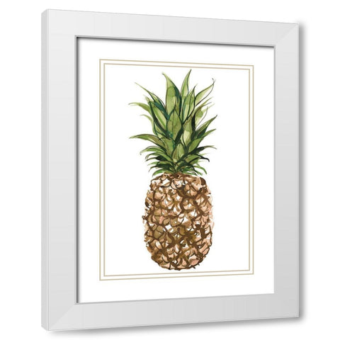 Pineapple White Modern Wood Framed Art Print with Double Matting by Billinghurst, Marina