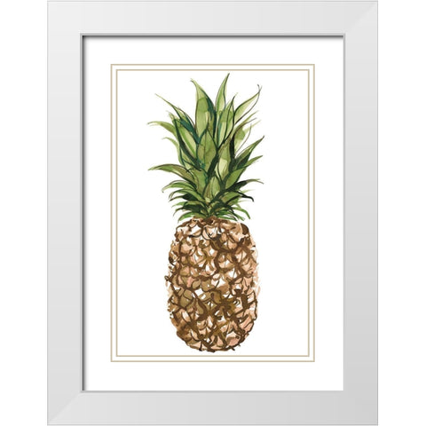 Pineapple White Modern Wood Framed Art Print with Double Matting by Billinghurst, Marina