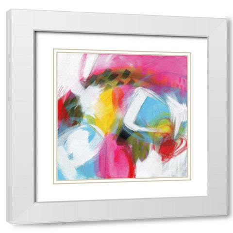 On My Wave White Modern Wood Framed Art Print with Double Matting by Hawkins, Julie