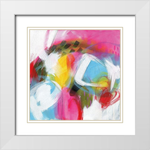 On My Wave White Modern Wood Framed Art Print with Double Matting by Hawkins, Julie