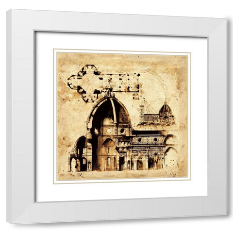 Architectorum No. 1 White Modern Wood Framed Art Print with Double Matting by Panossian, Paul