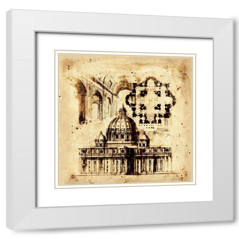 Architectorum No. 3 White Modern Wood Framed Art Print with Double Matting by Panossian, Paul