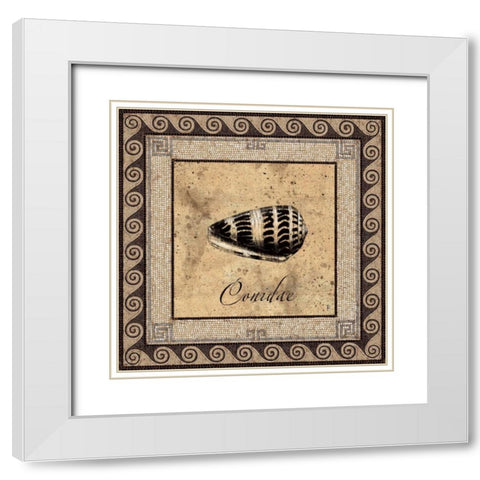 Shell Works I White Modern Wood Framed Art Print with Double Matting by Panossian, Paul