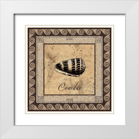 Shell Works I White Modern Wood Framed Art Print with Double Matting by Panossian, Paul