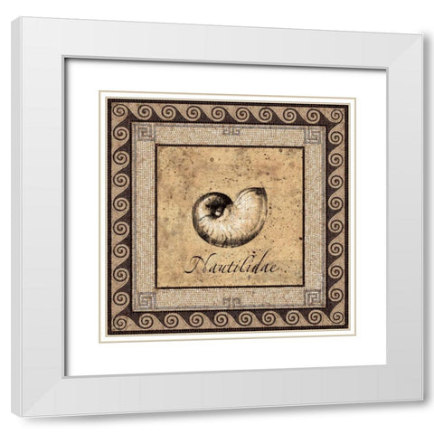 Shell Works III White Modern Wood Framed Art Print with Double Matting by Panossian, Paul