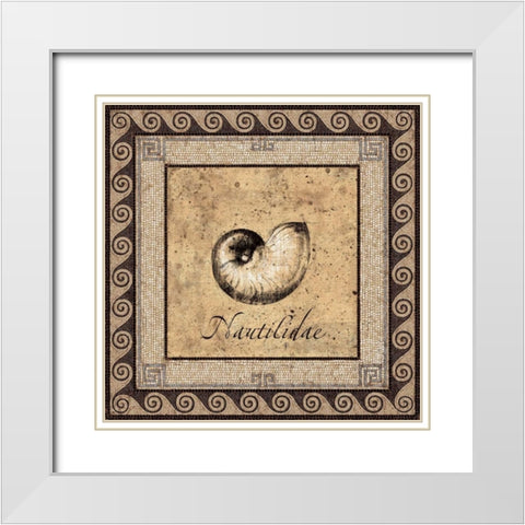 Shell Works III White Modern Wood Framed Art Print with Double Matting by Panossian, Paul