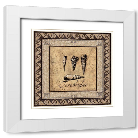 Shell Works IV White Modern Wood Framed Art Print with Double Matting by Panossian, Paul