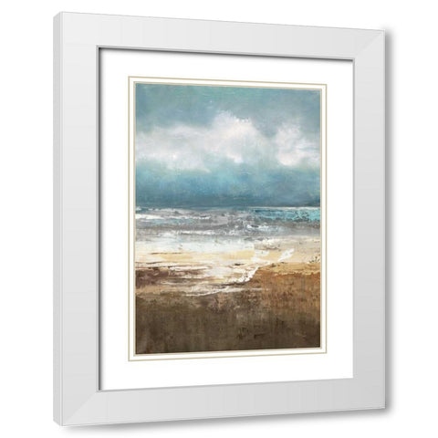 Oceanscape White Modern Wood Framed Art Print with Double Matting by Quintero, Tita