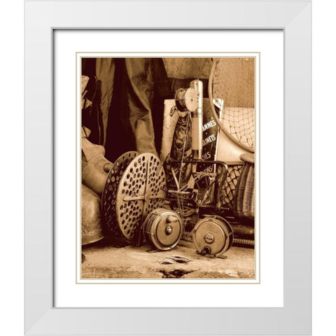 Fishing White Modern Wood Framed Art Print with Double Matting by Rose, Andrew