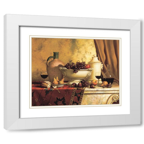 Italian Feast White Modern Wood Framed Art Print with Double Matting by Speck, Loran