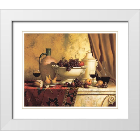Italian Feast White Modern Wood Framed Art Print with Double Matting by Speck, Loran