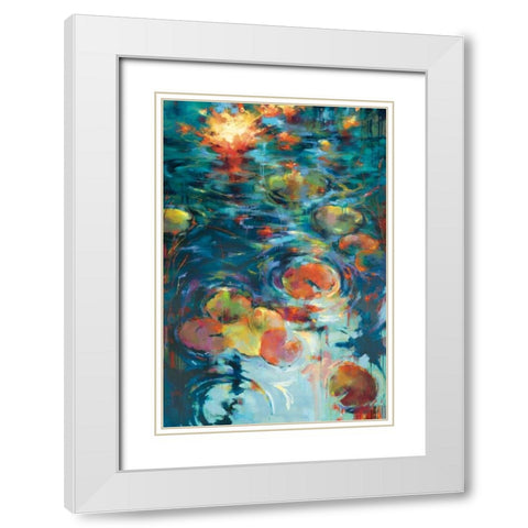 Dancing on Water White Modern Wood Framed Art Print with Double Matting by Young, Donna