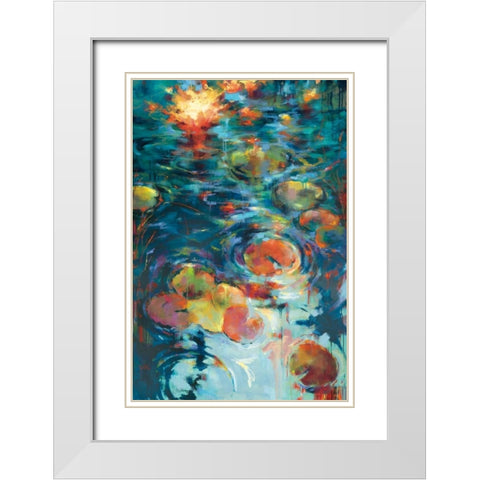 Dancing on Water White Modern Wood Framed Art Print with Double Matting by Young, Donna